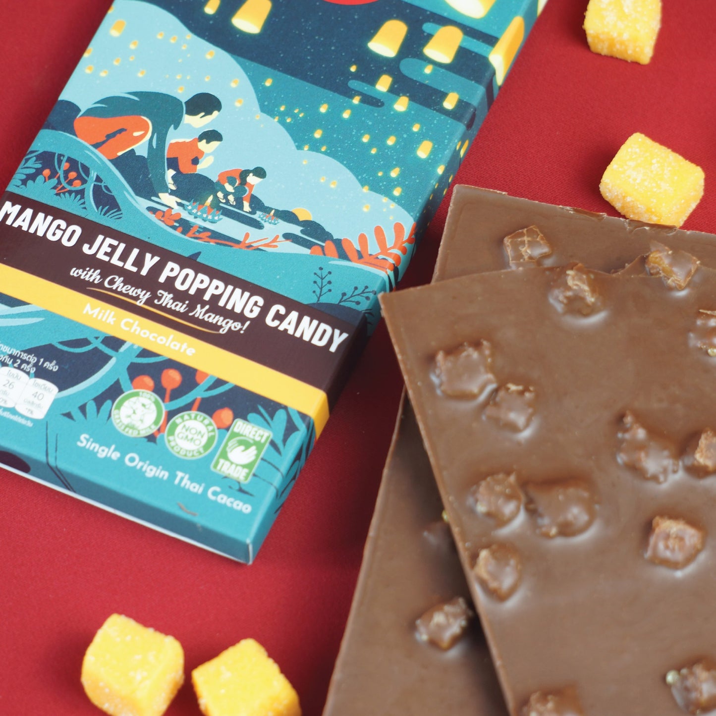 Mango Jelly Popping Candy Milk Chocolate